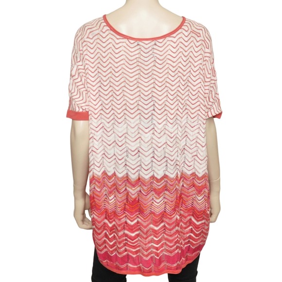 BCBG Max Azria Silk Blend Chevron Poncho Knit Sweater Top Pink S Nwt $198 - Picture 4 of 9